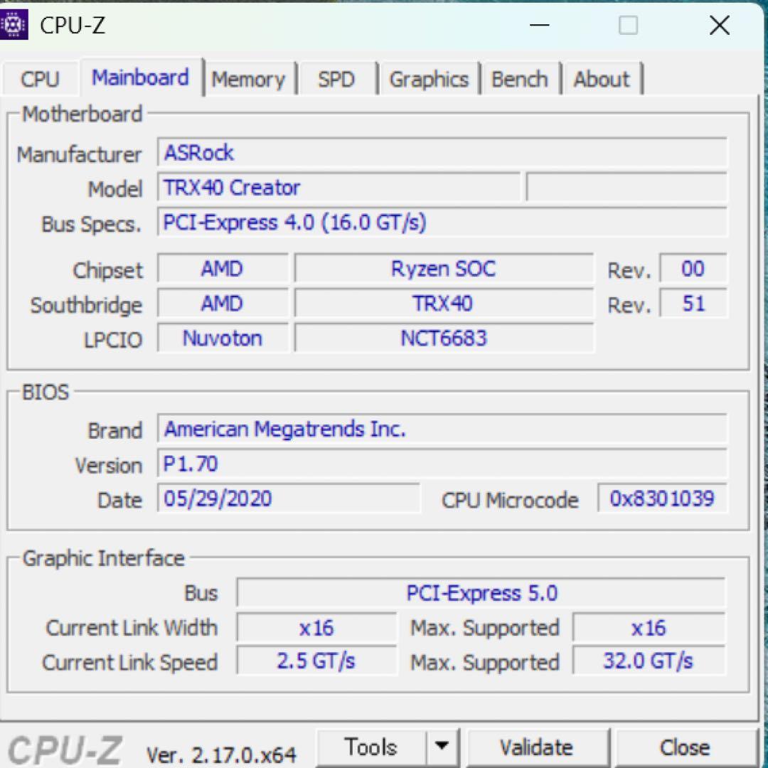 AMD Threadripper 3960x + trx40動作確認済み