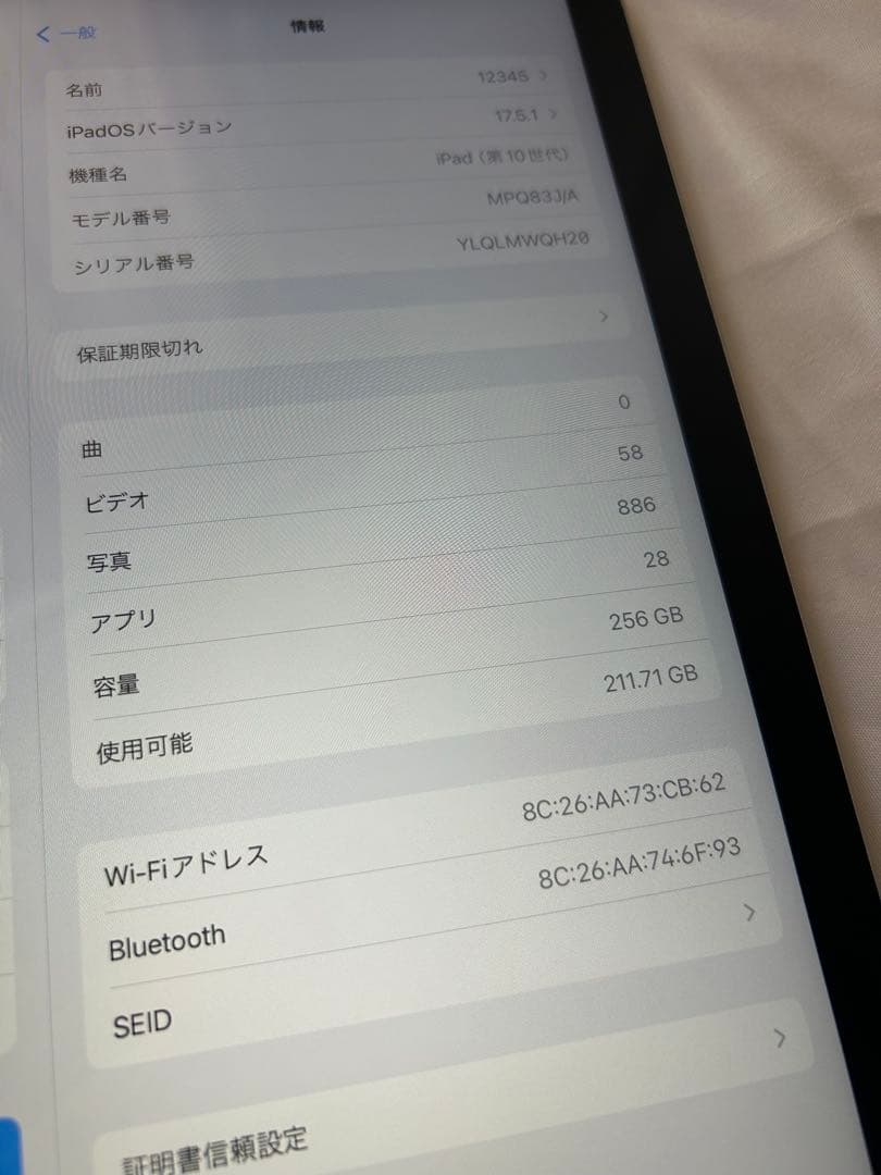 Apple iPad 256GB Wi-Fiモデル