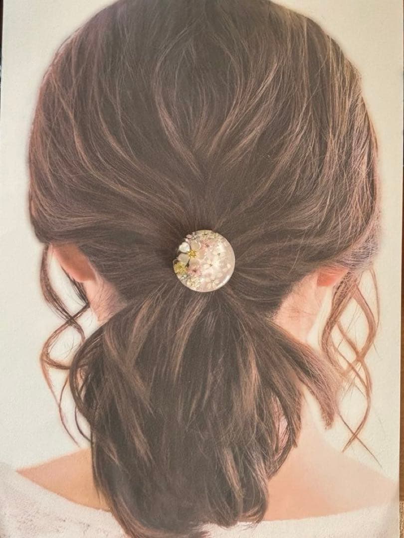 ハンドメイドレジン ヘアゴム　桜ピンク