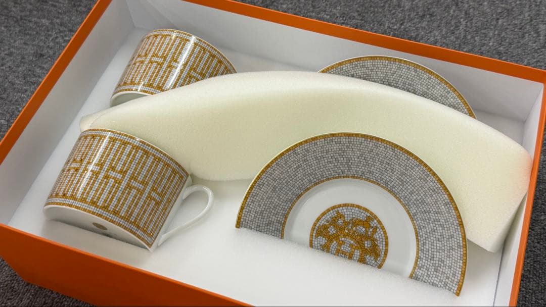 エルメス モザイク ティーカップ＆ソーサー ペア HERMES Mosaique