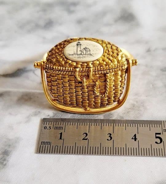 ナンタケットバスケット　ナプキンリング ４個セット　箱入り ゴールド