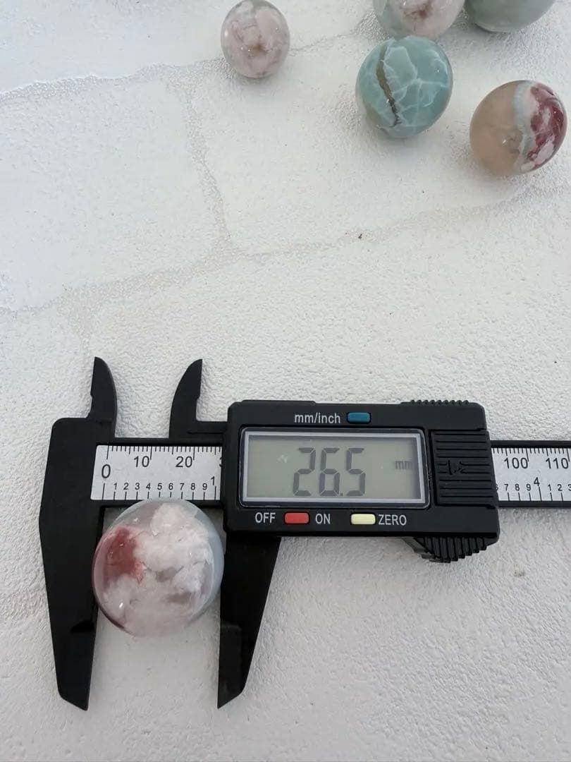 高品質　グリーンフラワーアゲート　ミニスフィア　7個セット