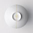 【未使用】白山陶器　平茶碗　5客セット 緑のライン