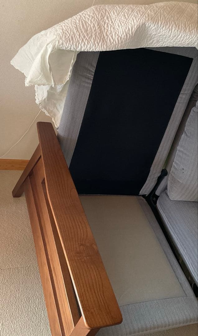 美品　グレー 3人掛け　リクライニングソファ