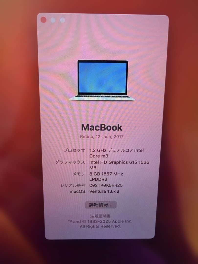 ラフテルMacBook Retina 12インチ 2017モデル　ゴールド