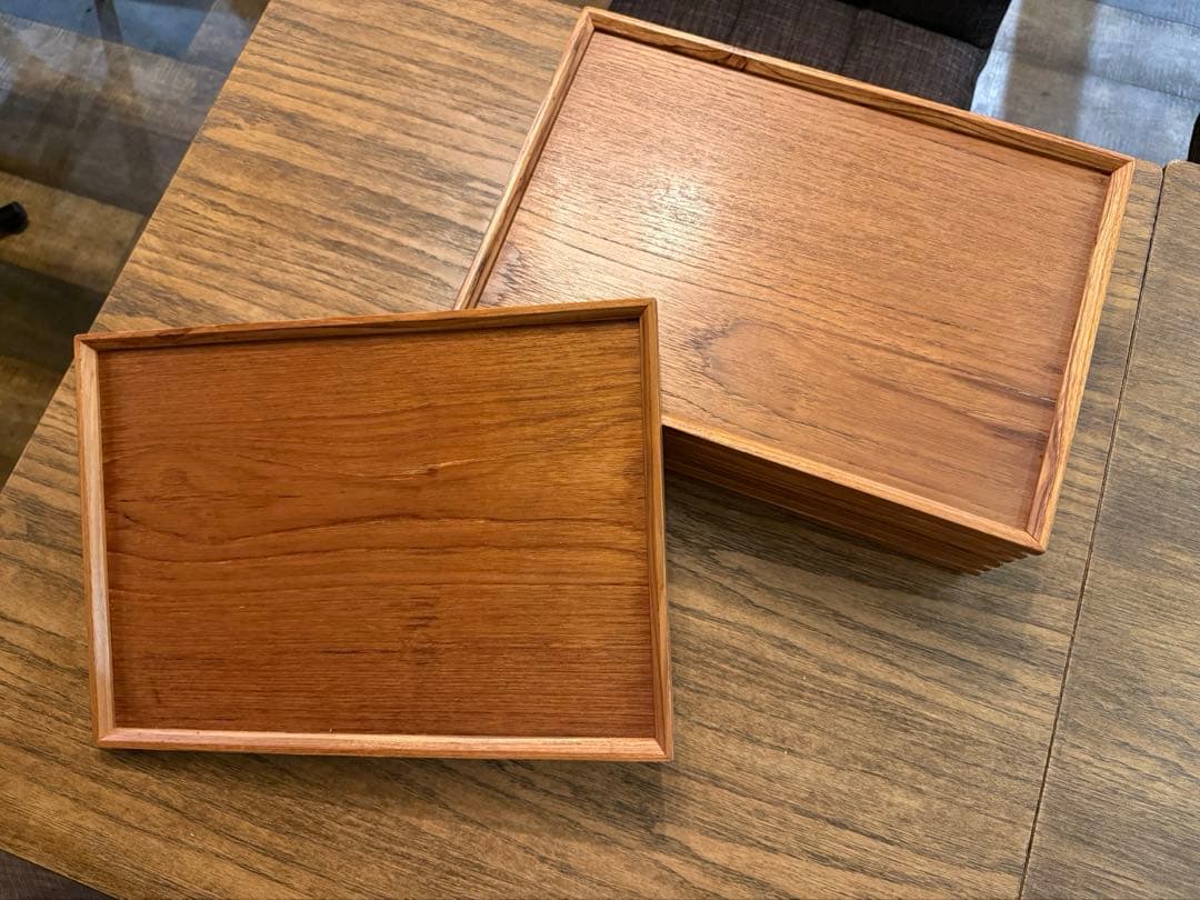 【中古美品】お洒落な木製お盆トレイ7点 和食 定食屋 カフェ ランチプレート