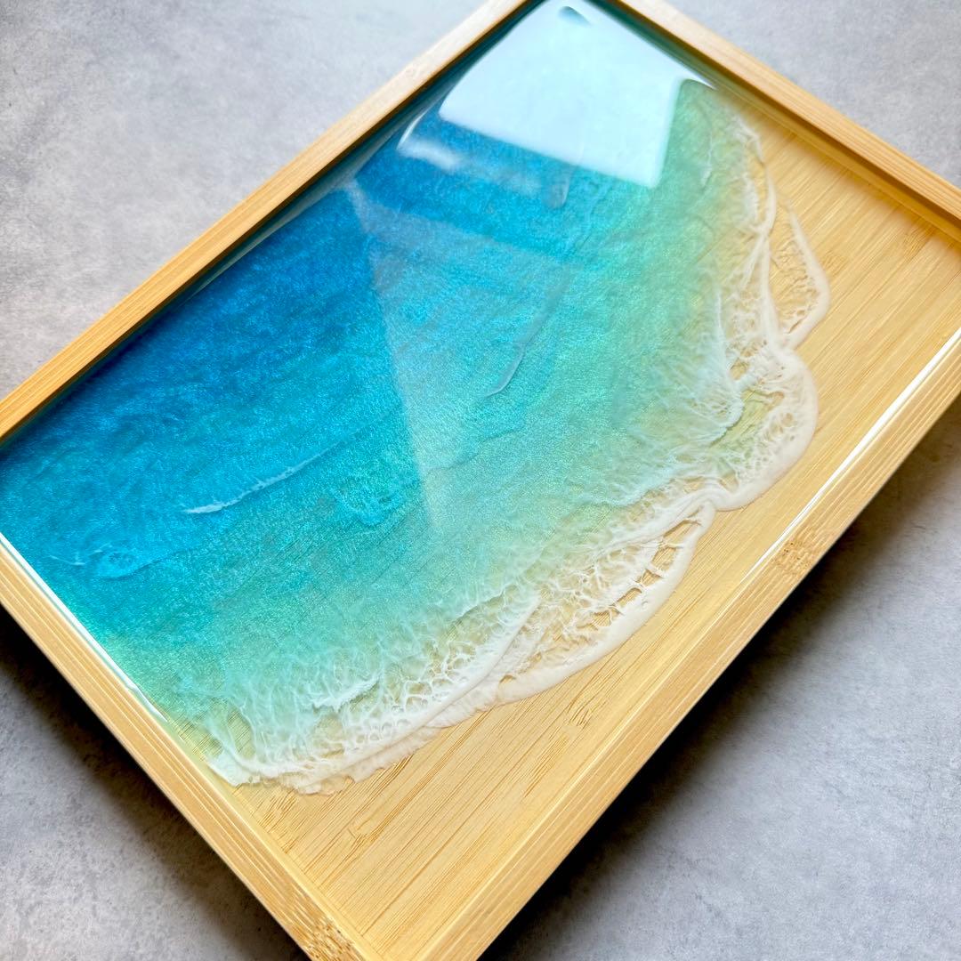 レジンアート　海アート　オーシャンアート　トレイ