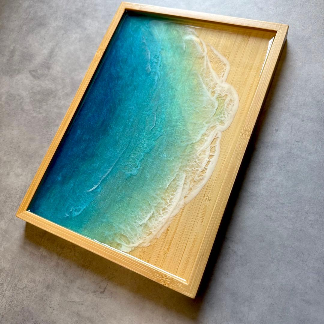 レジンアート　海アート　オーシャンアート　トレイ