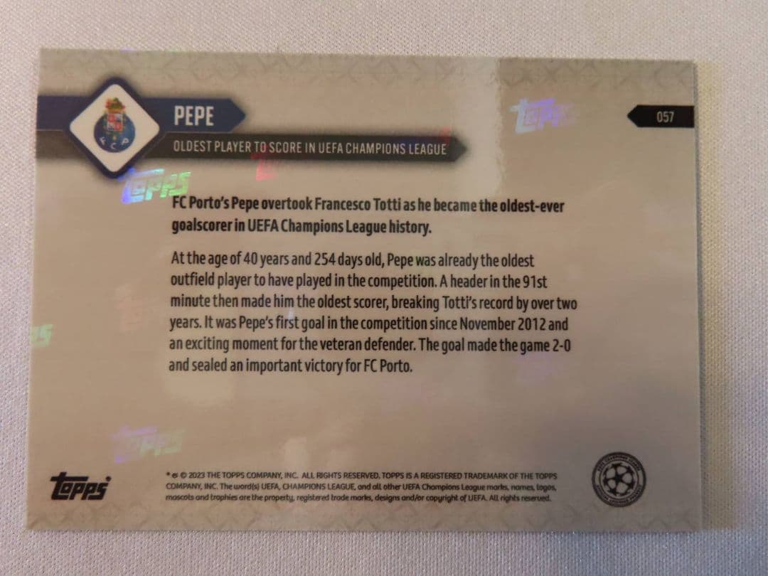 topps now カード ぺぺ  PEPE FCポルト UCL #57
