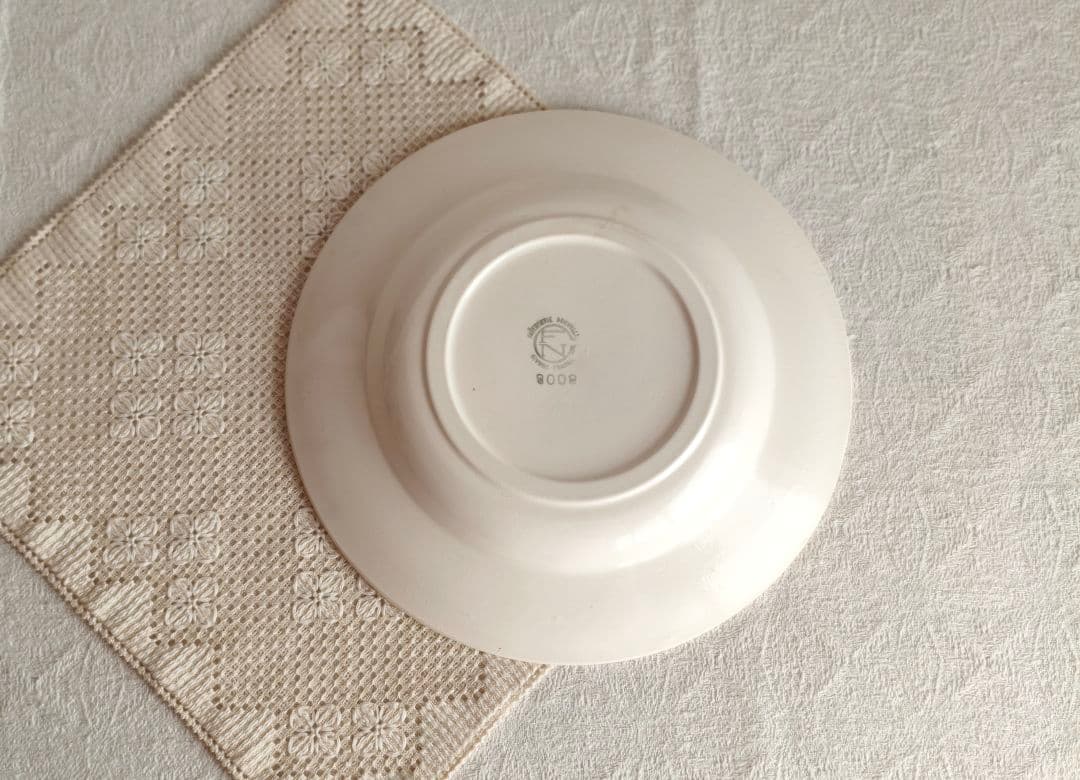 * vintage plate ❀ ステンシル チェック柄 プレート