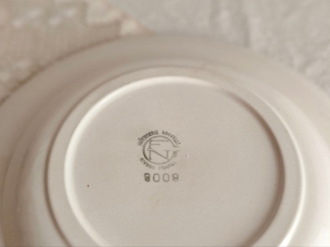 * vintage plate ❀ ステンシル チェック柄 プレート