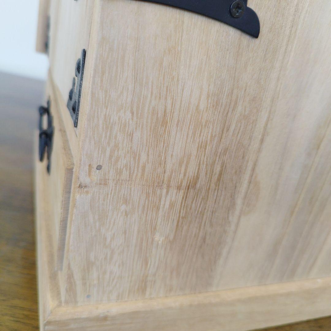 掛け軸専用　木製収納ボックス 黒色金具付き