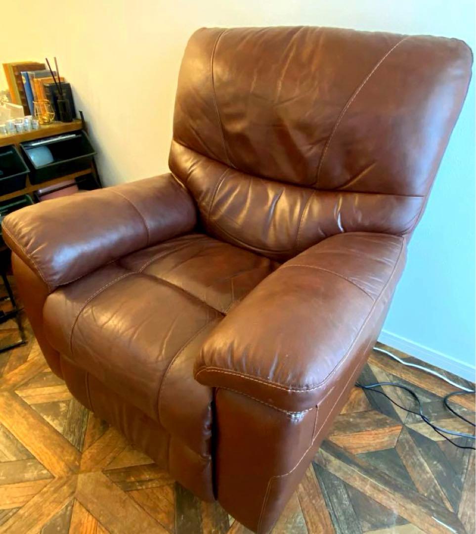 筑波産商 LAGU 電動 リクライニング 1人掛けソファ 送料別引き取り商品