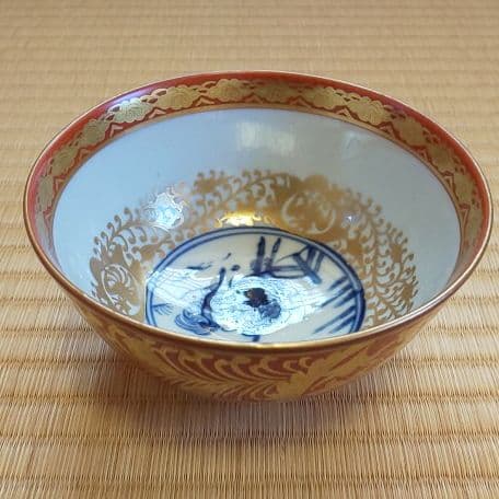 A 108 金蘭手 鳳凰絵 ・ 永楽和全作 　( 共箱付き・未使用品 )