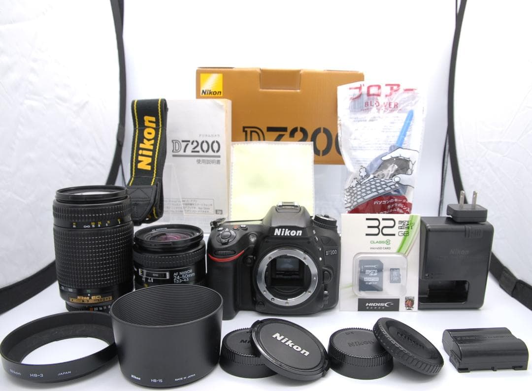 【元箱付】Nikon D7200 ダブルレンズ 3万枚台 Wi-Fi機能付き