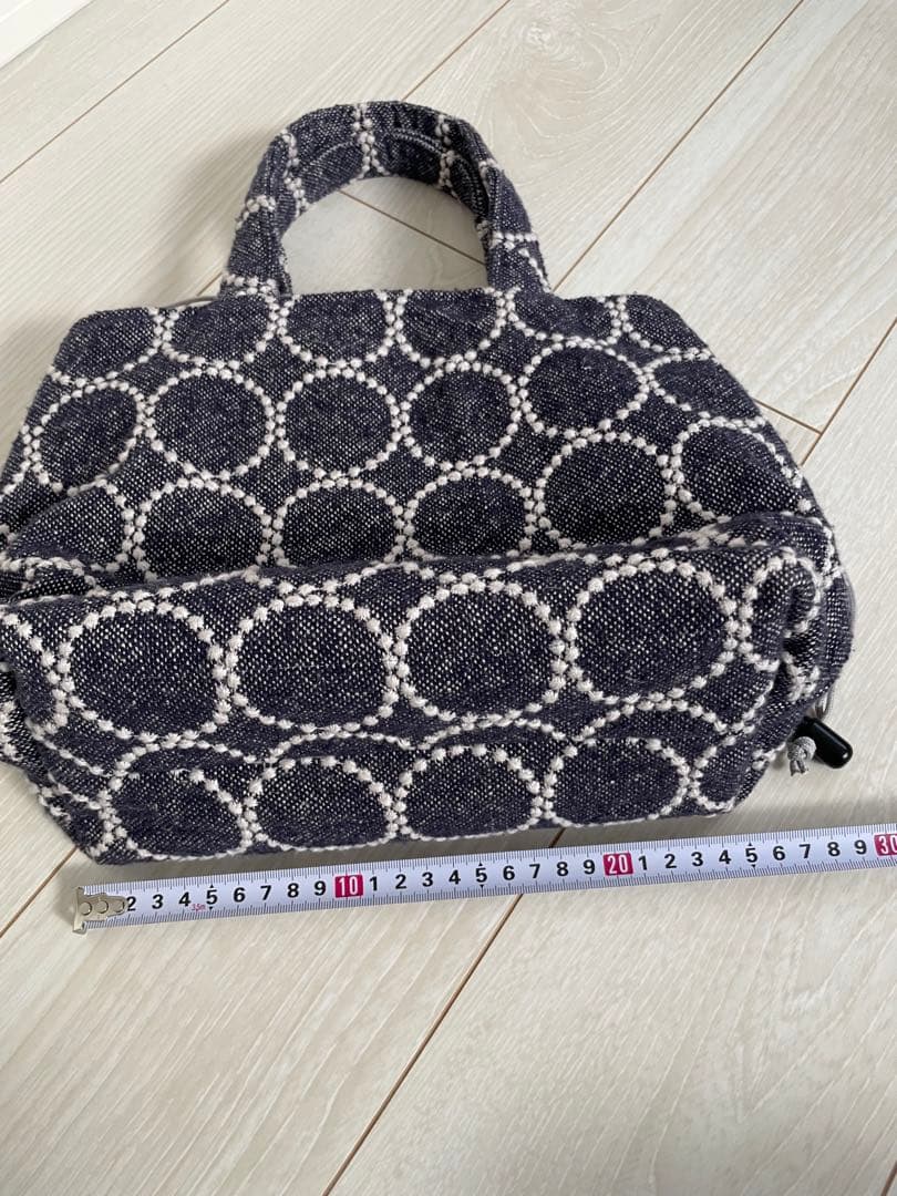 【セール】ミナペルホネンあおり巾着トートバッグ(ハンドメイド)ネイビー