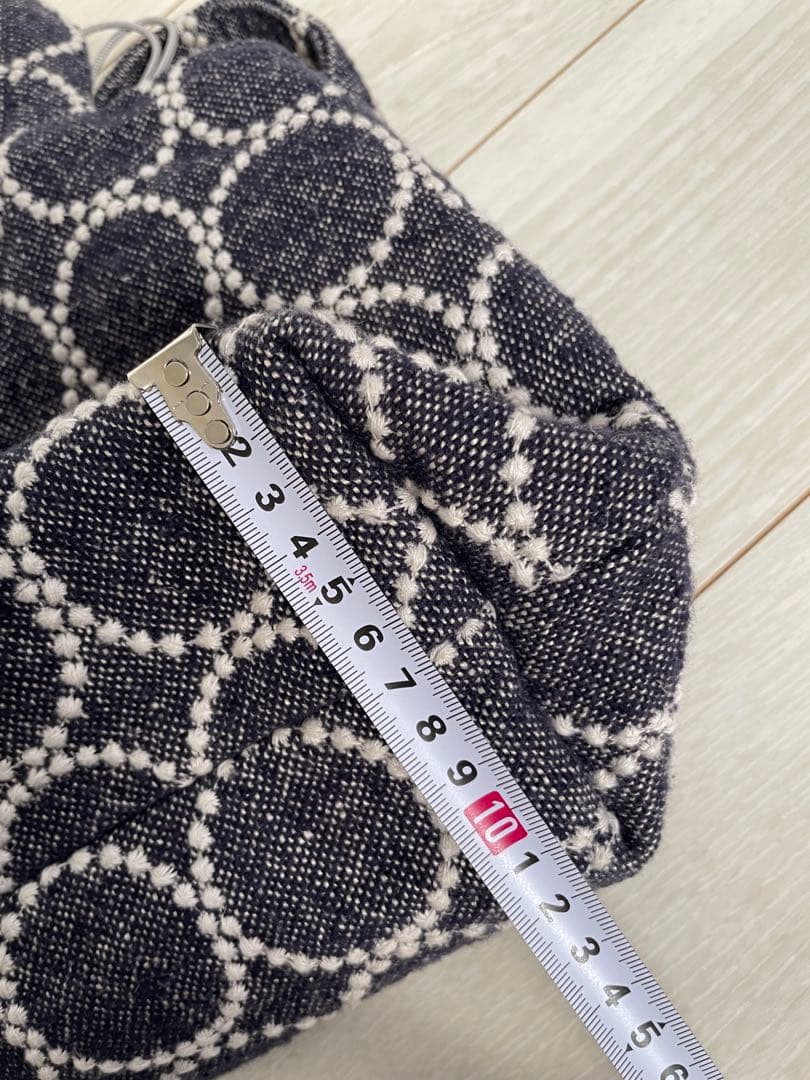 【セール】ミナペルホネンあおり巾着トートバッグ(ハンドメイド)ネイビー