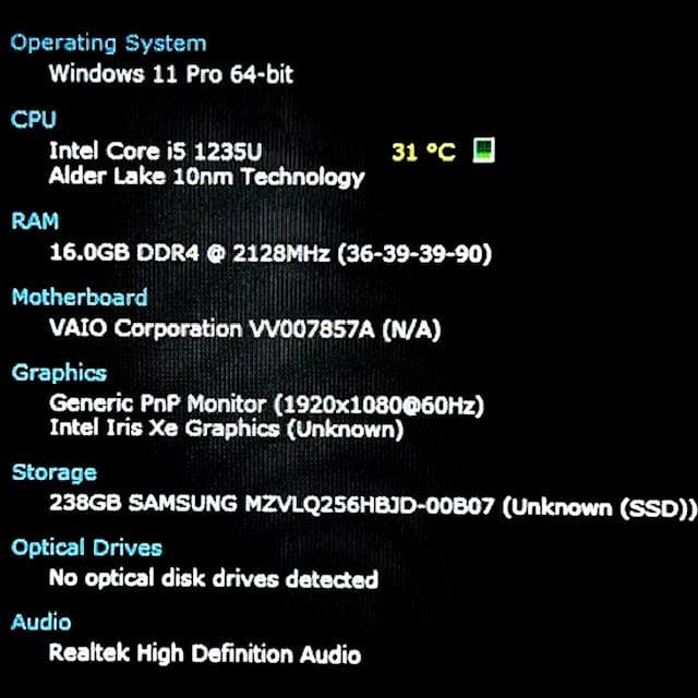 2022モデル！12世代上級Corei5！超速SSD！RAM16GB！VAIO