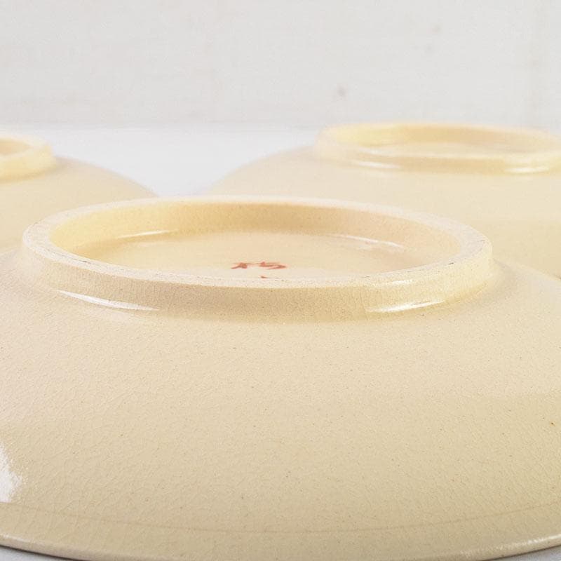 和食器　九谷焼　中村梅山作　色絵　絵変わり　銘々皿　五客　共箱　V　R9615