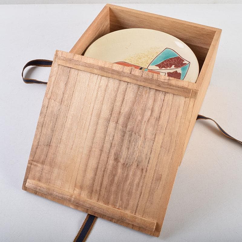 和食器　九谷焼　中村梅山作　色絵　絵変わり　銘々皿　五客　共箱　V　R9615