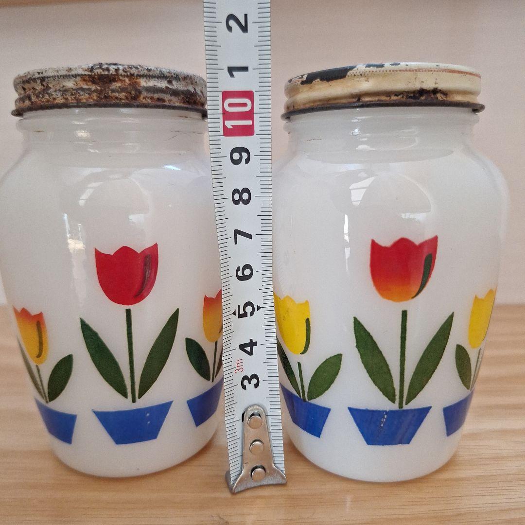 60～70s ファイヤーキング チューリップ プリント ソルト&ペッパー