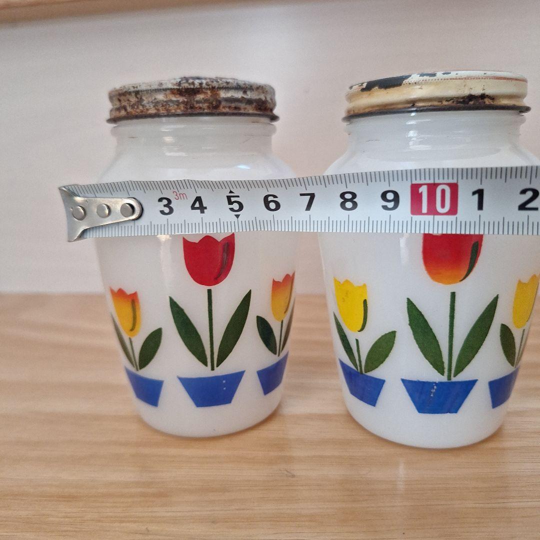 60～70s ファイヤーキング チューリップ プリント ソルト&ペッパー
