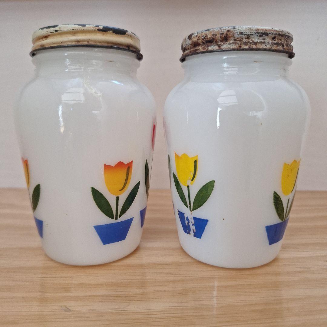60～70s ファイヤーキング チューリップ プリント ソルト&ペッパー
