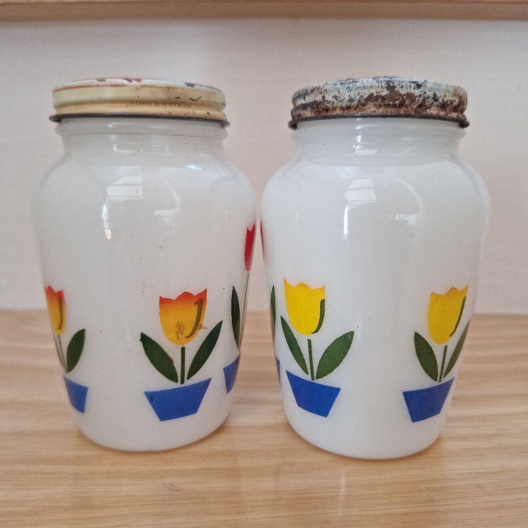 60～70s ファイヤーキング チューリップ プリント ソルト&ペッパー