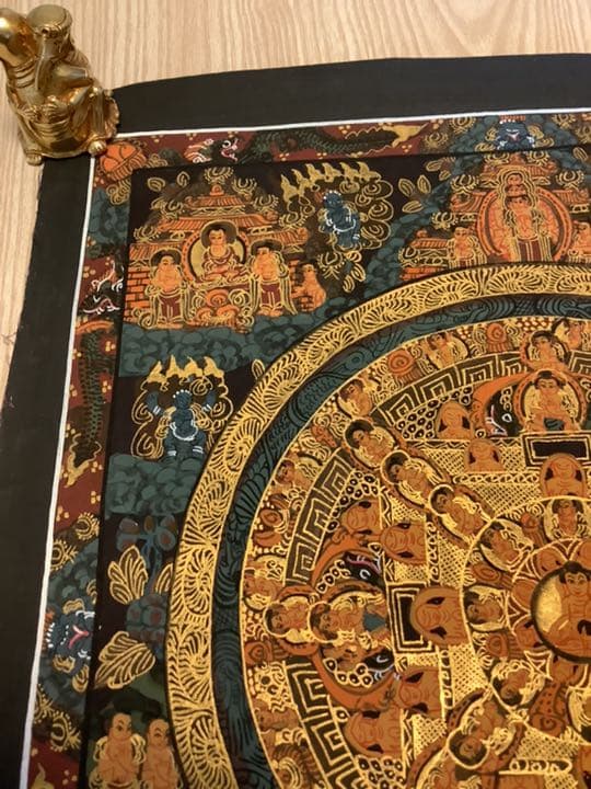 《 チベット密教　新品 》 タンカ　マンダラ　手描き　ブッダ　釈迦　y10