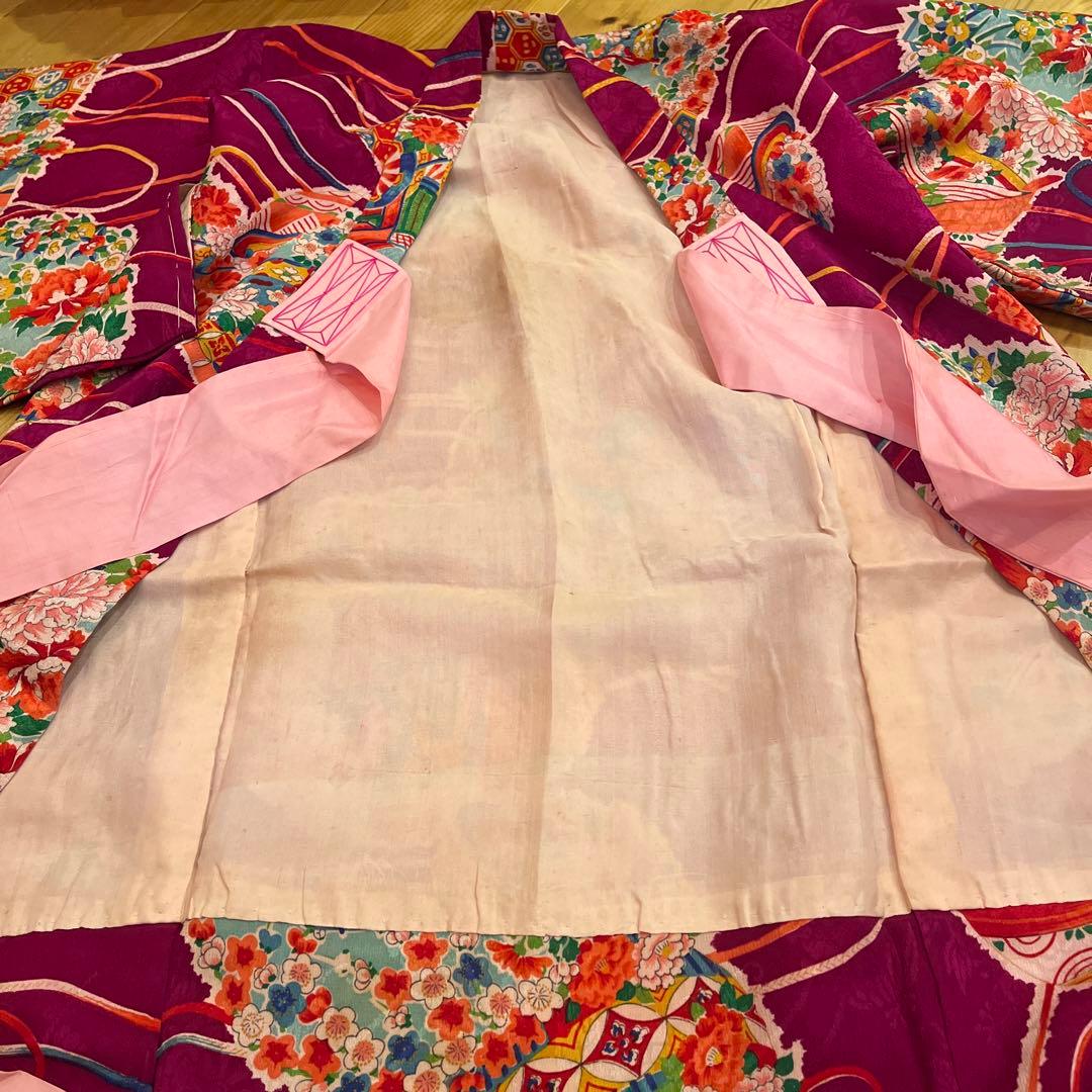 1点もの　七五三　アンティーク　女の子　子供着物　大正ロマン　被布コート