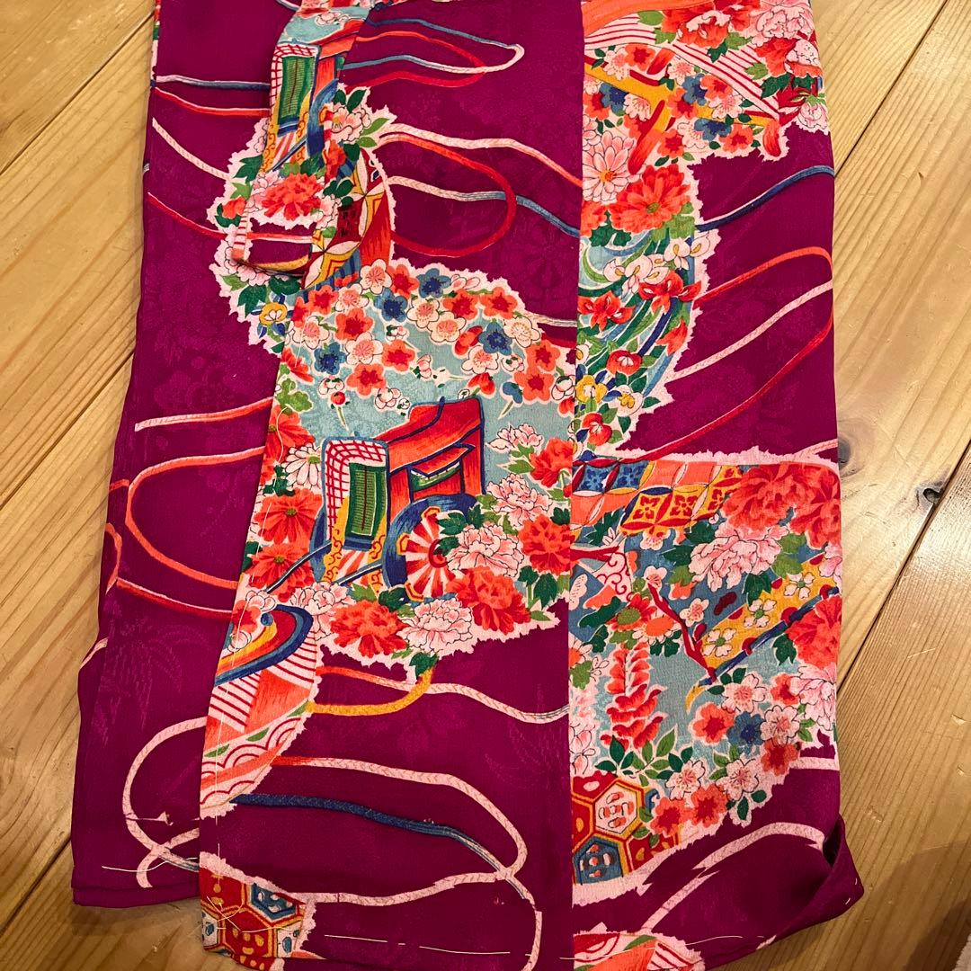 1点もの　七五三　アンティーク　女の子　子供着物　大正ロマン　被布コート