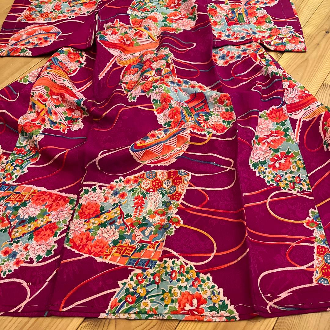 1点もの　七五三　アンティーク　女の子　子供着物　大正ロマン　被布コート