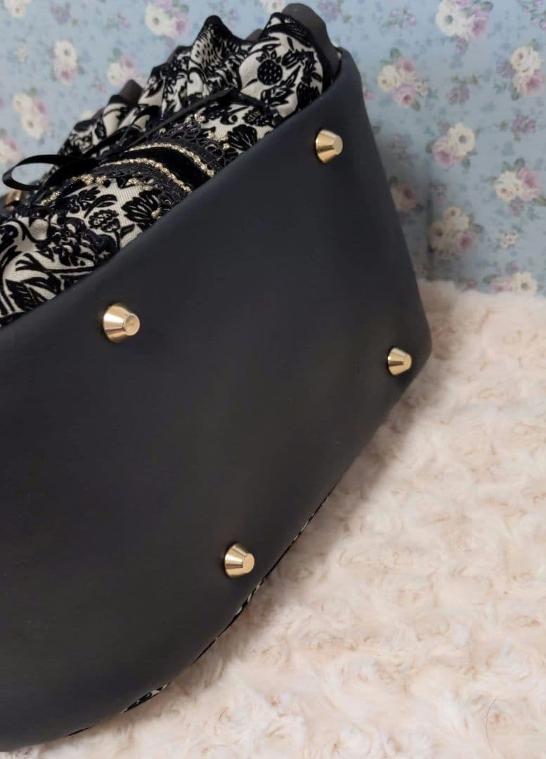 ひ*★様 リバティ　ストロベリーメドウ　フロッキー加工　ぽってりトート　フェイク