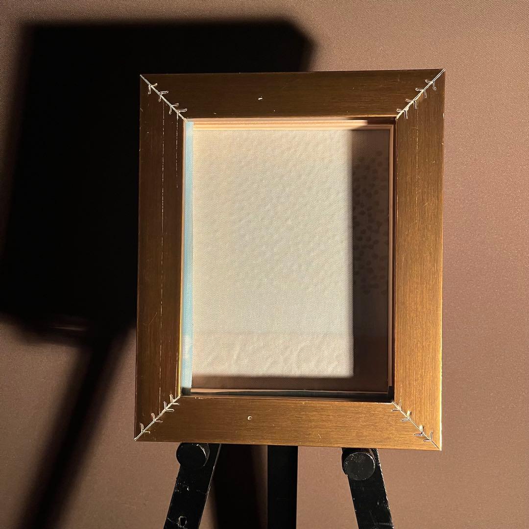 手書き油絵 幸福の木 額付 肉筆絵画 インテリア 油彩画 金運 開運