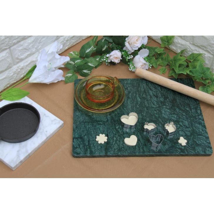 100%天然大理石パンピザそばうどんお菓子作り台 インディアングリーンMサイズ