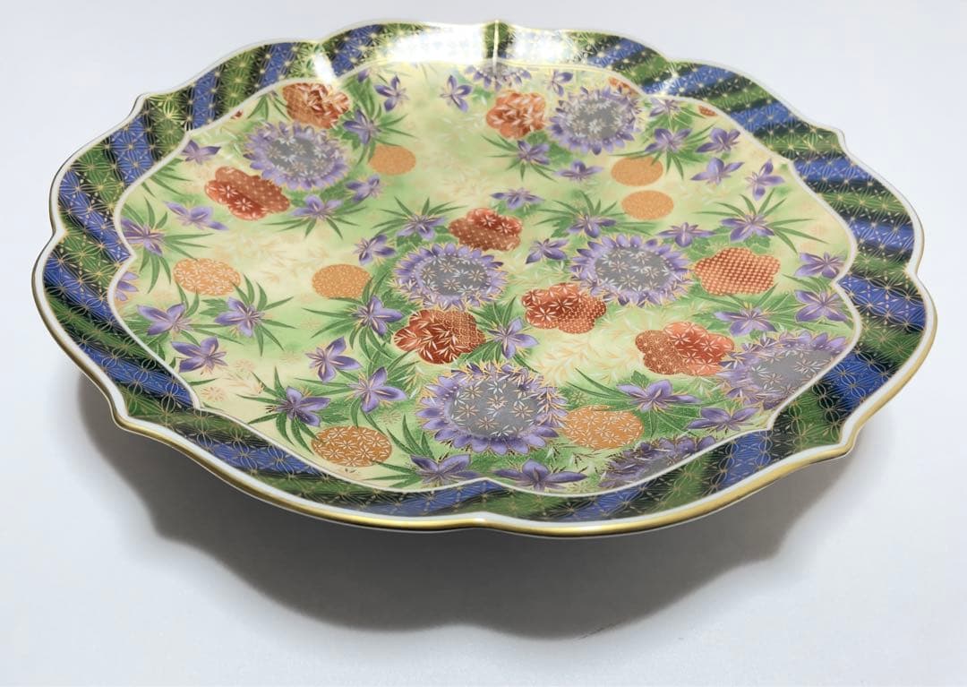 A未使用保管品前畑陶器庫山窯光輪大皿32cm超希少プレミアム逸品生産終了入手困難