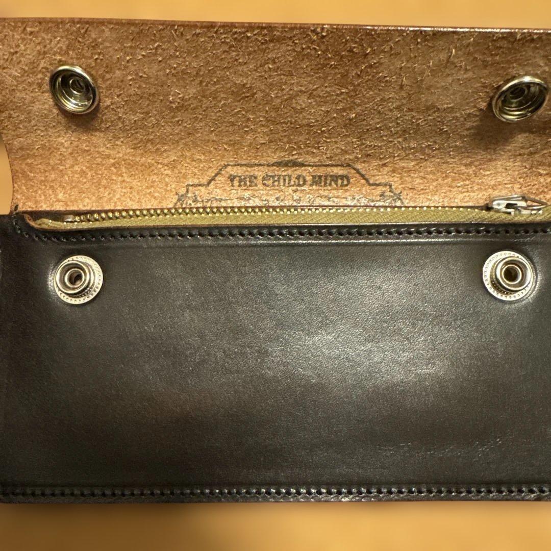 THE CHILD MIND 黒 レザー 長財布　茶芯