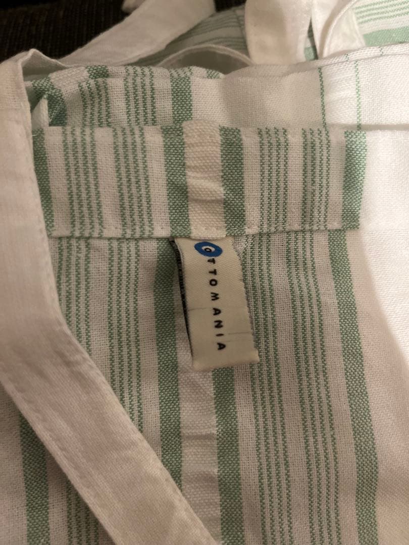 ORNÉ DE FEUILLES オルネドフォイユ　グリーンストライプカーテン