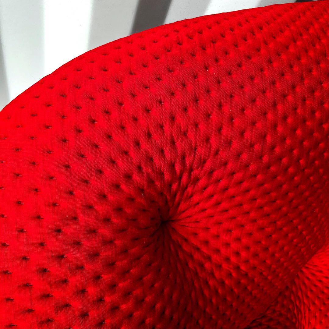 取付無料！フランス リーンロゼプルム2Pソファ レッドファブリックソファ✨