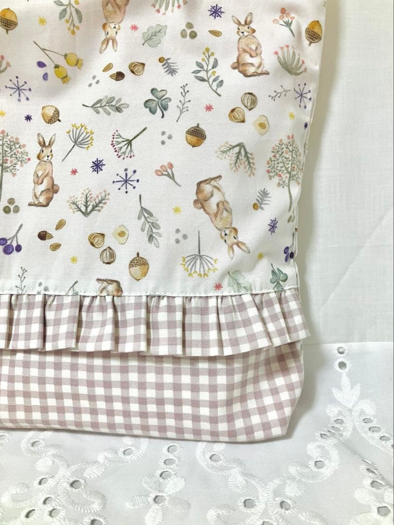 レッスンバックシューズケース体操着袋 入園入学グッズ ハンドメイド ウサギ柄