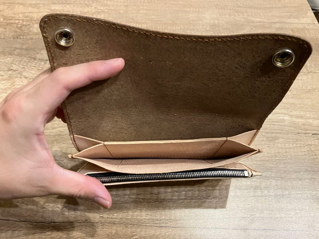 ハンドメイド レザー 財布 トラッカーウォレット ブラウン