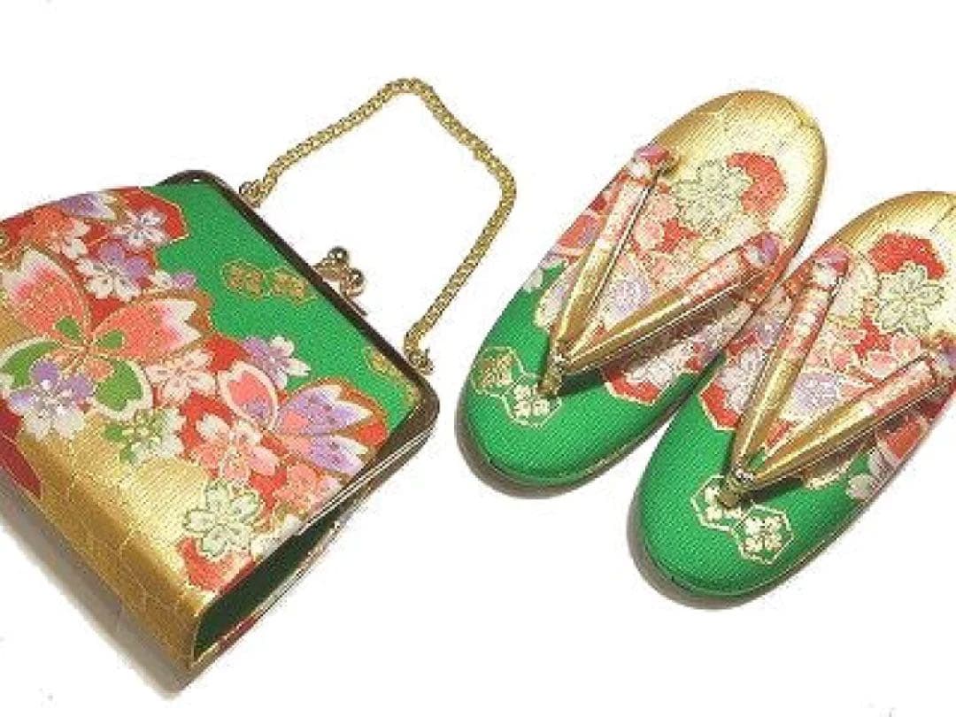 七五三お祝い 女児 箱迫 はこせこ7点セット 3歳用 金襴 3L 赤 桜