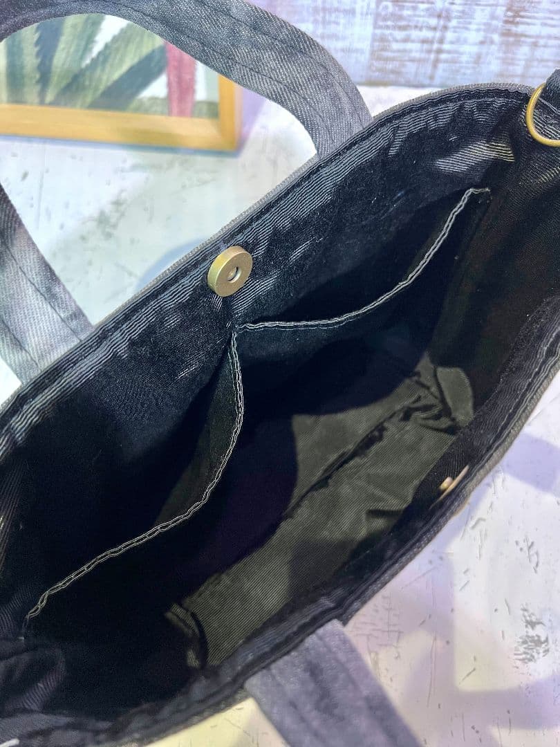 ロラライハリス♡ブラックWデニム♡刺繍のミニバッグ♡