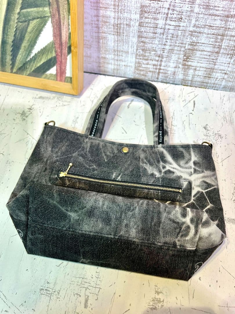 ロラライハリス♡ブラックWデニム♡刺繍のミニバッグ♡