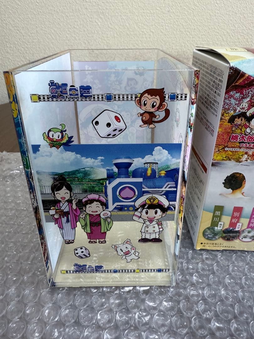 非売品　桃鉄日本の名湯アクリルボックス ぶっとびキャンペーン+名湯にごり湯1箱