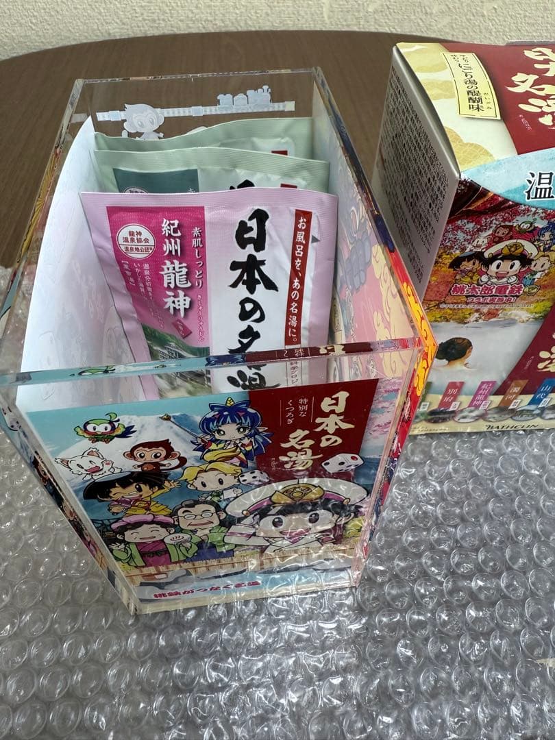 非売品　桃鉄日本の名湯アクリルボックス ぶっとびキャンペーン+名湯にごり湯1箱