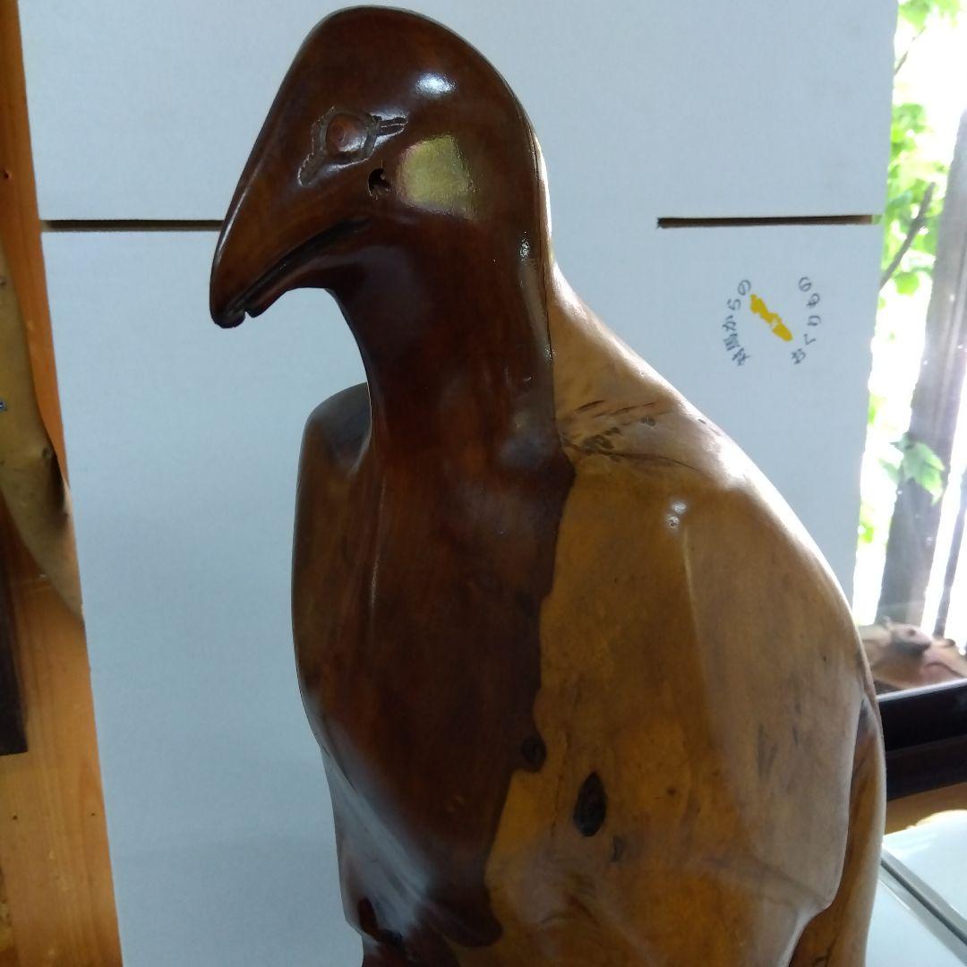 【欅の鷹】木彫り彫刻　高さ５６cm重さ１３kg【断捨離価格】送料込み