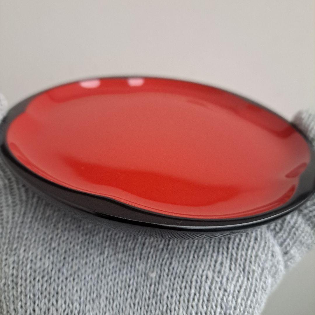 【越前漆器　紅梅銘々皿×10客&象彦\"紅梅盆×1客セット】天然木製　長期保管品