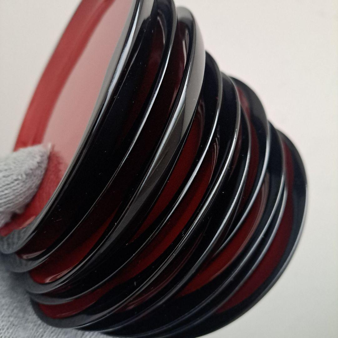 【越前漆器　紅梅銘々皿×10客&象彦\"紅梅盆×1客セット】天然木製　長期保管品