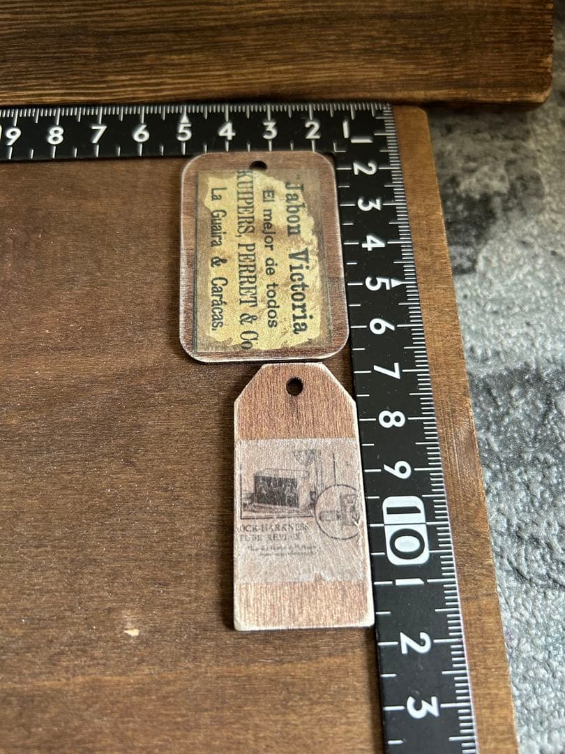 vintageウッドタグ　No.415